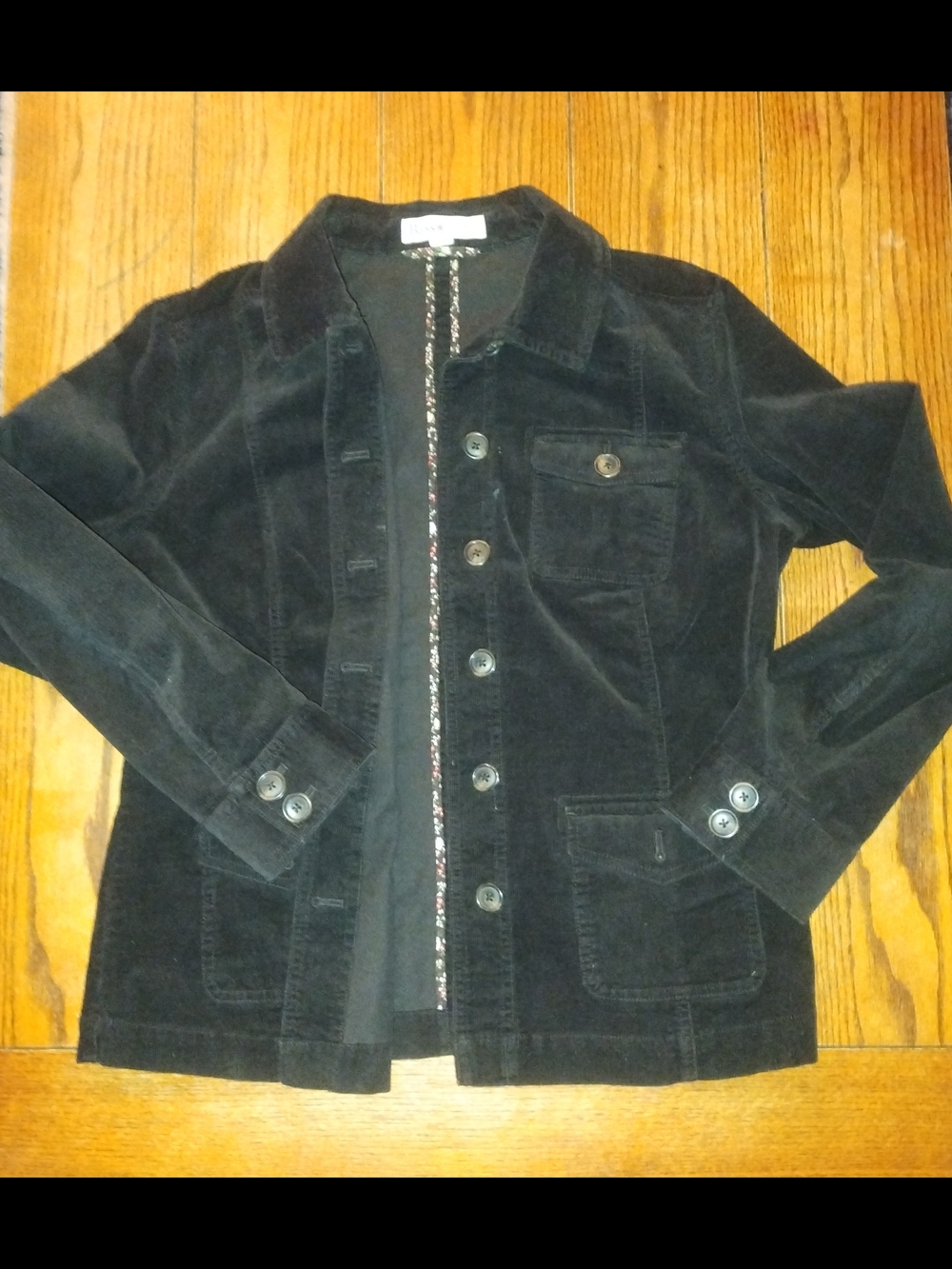 G.H. Bass & Co BASS women's Size L Black Corduroy Shacket
